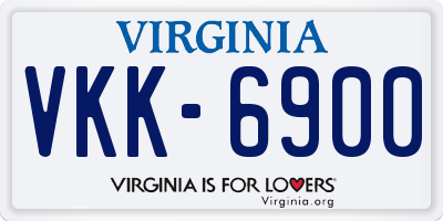 VA license plate VKK6900