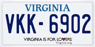 VA license plate VKK6902