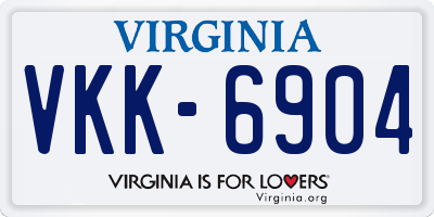 VA license plate VKK6904