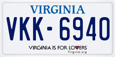 VA license plate VKK6940