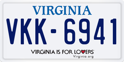 VA license plate VKK6941