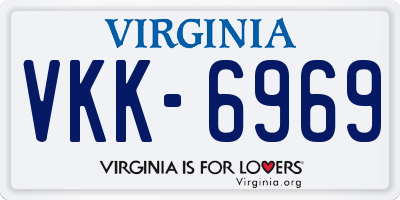VA license plate VKK6969