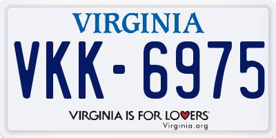 VA license plate VKK6975