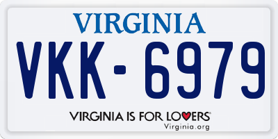 VA license plate VKK6979
