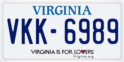 VA license plate VKK6989