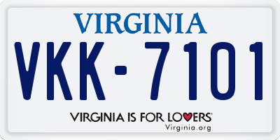 VA license plate VKK7101