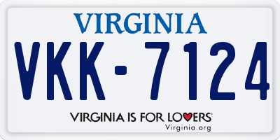VA license plate VKK7124