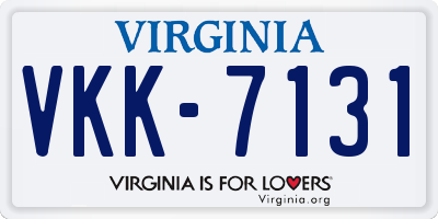 VA license plate VKK7131
