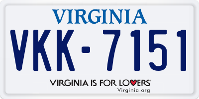 VA license plate VKK7151