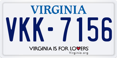 VA license plate VKK7156