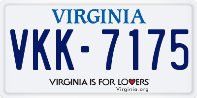 VA license plate VKK7175