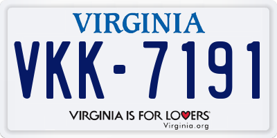 VA license plate VKK7191