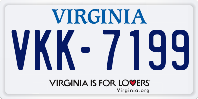 VA license plate VKK7199