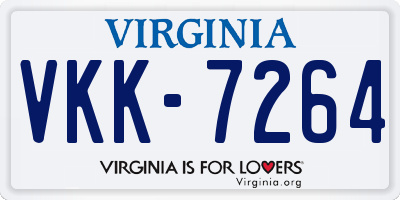 VA license plate VKK7264