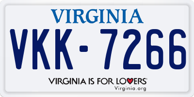 VA license plate VKK7266
