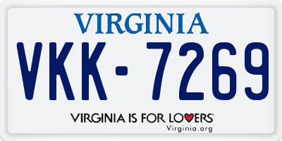 VA license plate VKK7269