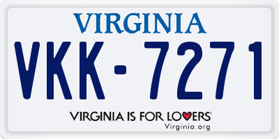 VA license plate VKK7271
