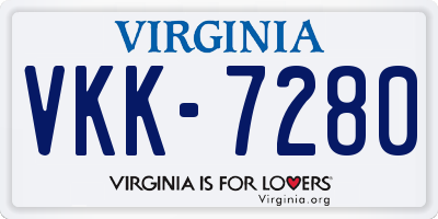 VA license plate VKK7280