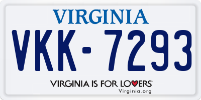 VA license plate VKK7293