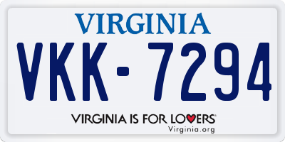 VA license plate VKK7294