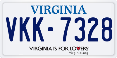 VA license plate VKK7328
