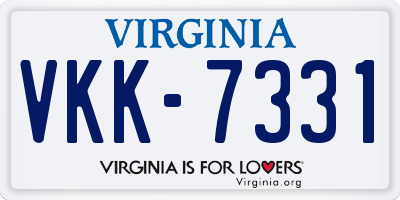 VA license plate VKK7331