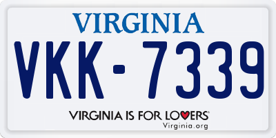 VA license plate VKK7339