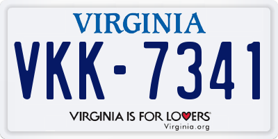 VA license plate VKK7341
