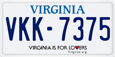 VA license plate VKK7375