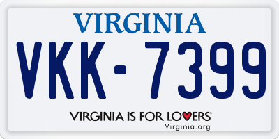 VA license plate VKK7399
