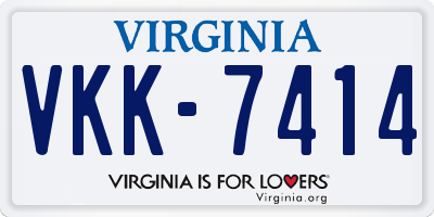 VA license plate VKK7414