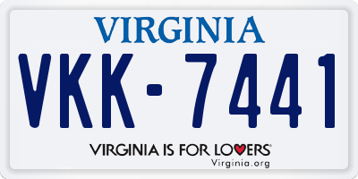VA license plate VKK7441