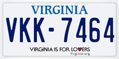 VA license plate VKK7464
