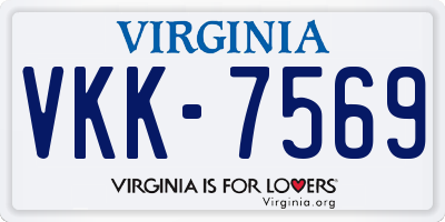 VA license plate VKK7569