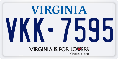 VA license plate VKK7595