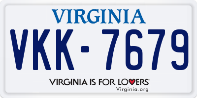 VA license plate VKK7679