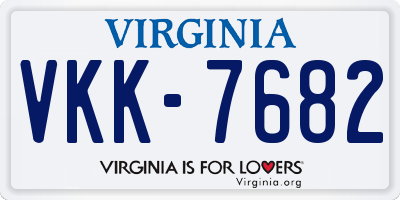 VA license plate VKK7682