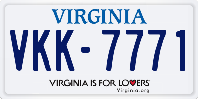 VA license plate VKK7771