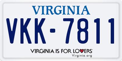 VA license plate VKK7811