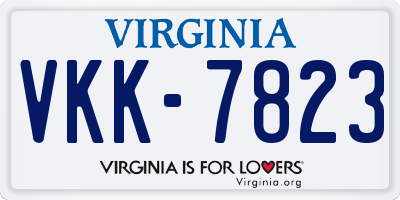 VA license plate VKK7823