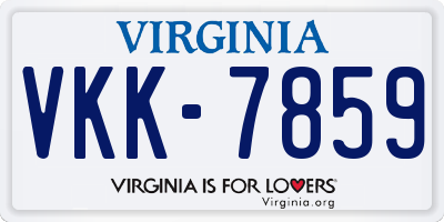 VA license plate VKK7859