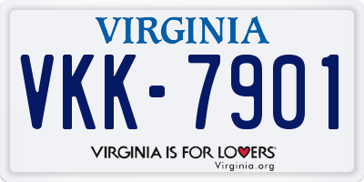 VA license plate VKK7901