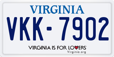 VA license plate VKK7902