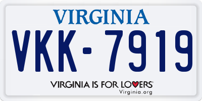 VA license plate VKK7919