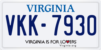 VA license plate VKK7930