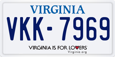 VA license plate VKK7969