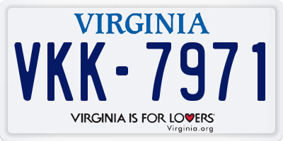 VA license plate VKK7971