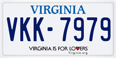 VA license plate VKK7979