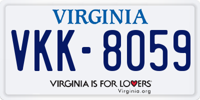 VA license plate VKK8059