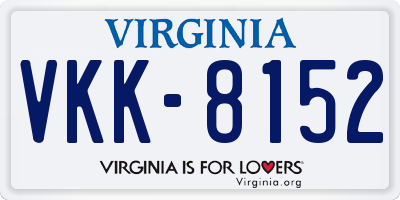 VA license plate VKK8152